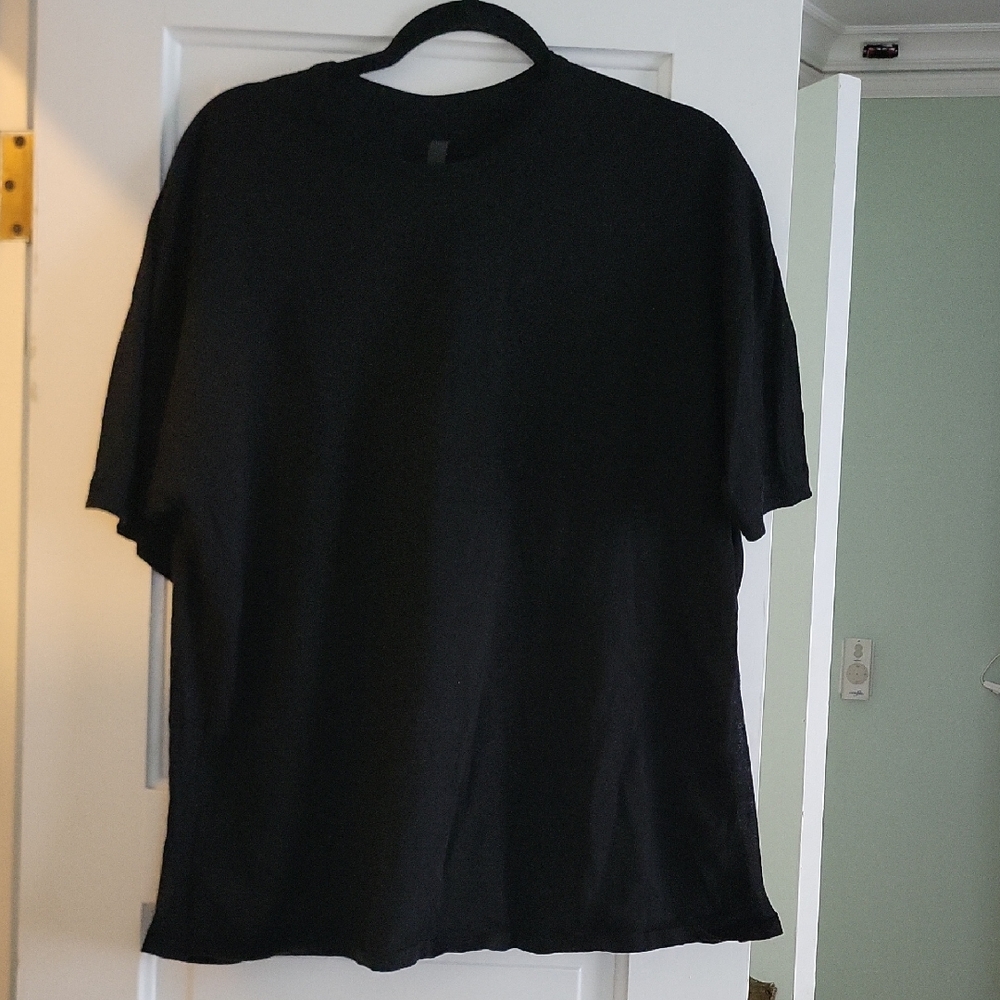 Nike Every Stitch Considered Black Short Sleeve Wool T-Shirt Sheer Accents - M